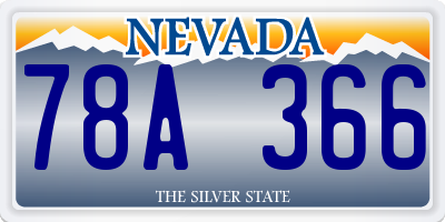 NV license plate 78A366
