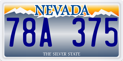 NV license plate 78A375