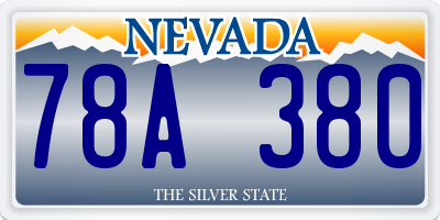 NV license plate 78A380