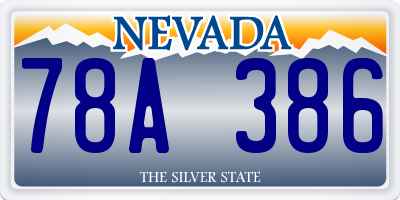 NV license plate 78A386