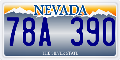 NV license plate 78A390