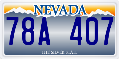 NV license plate 78A407