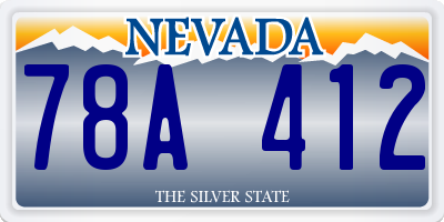NV license plate 78A412