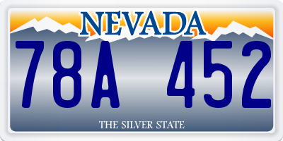 NV license plate 78A452