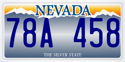 NV license plate 78A458