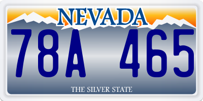 NV license plate 78A465