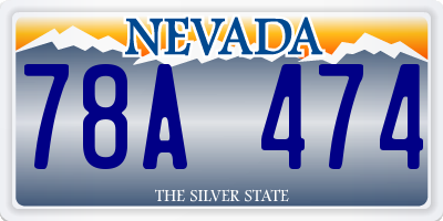 NV license plate 78A474