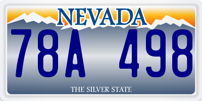 NV license plate 78A498