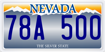 NV license plate 78A500