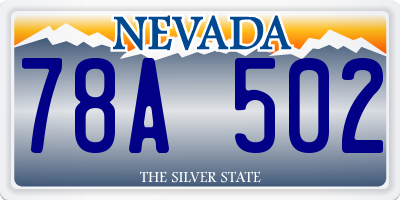 NV license plate 78A502