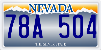 NV license plate 78A504