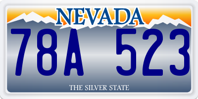 NV license plate 78A523
