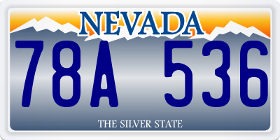 NV license plate 78A536