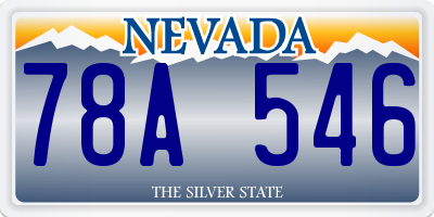 NV license plate 78A546
