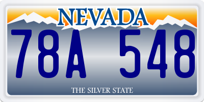 NV license plate 78A548