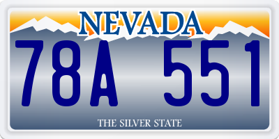 NV license plate 78A551