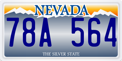 NV license plate 78A564