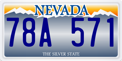 NV license plate 78A571
