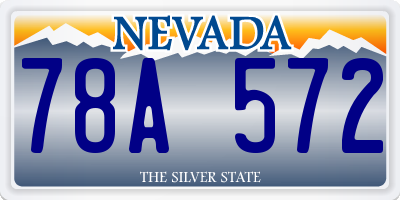 NV license plate 78A572