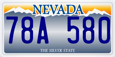 NV license plate 78A580