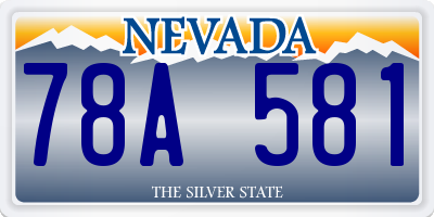 NV license plate 78A581