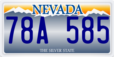 NV license plate 78A585