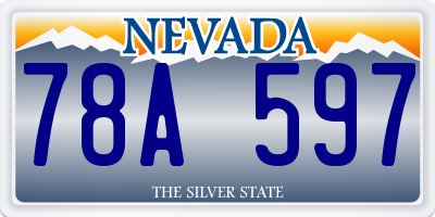 NV license plate 78A597