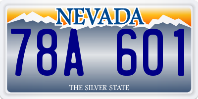 NV license plate 78A601