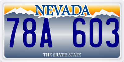 NV license plate 78A603