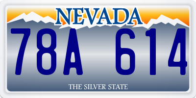 NV license plate 78A614