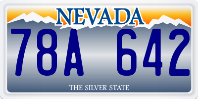 NV license plate 78A642