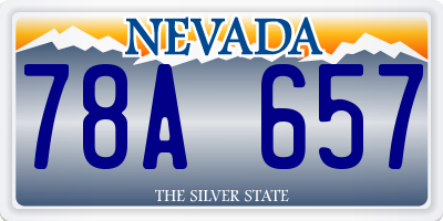NV license plate 78A657