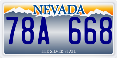 NV license plate 78A668