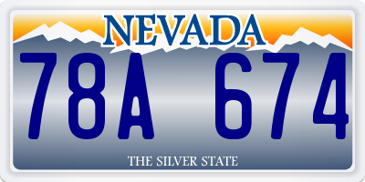NV license plate 78A674