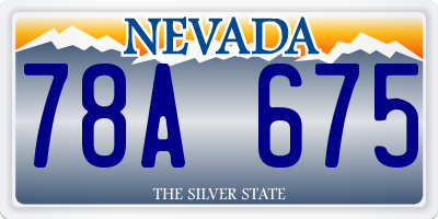 NV license plate 78A675