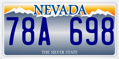 NV license plate 78A698