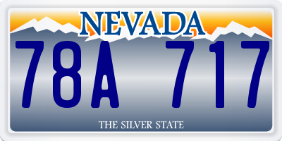 NV license plate 78A717