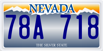 NV license plate 78A718