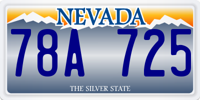 NV license plate 78A725