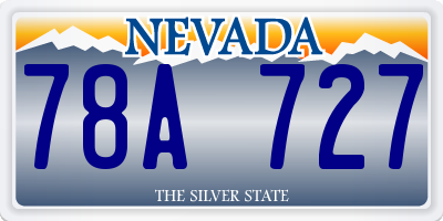NV license plate 78A727