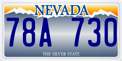 NV license plate 78A730