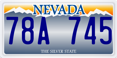 NV license plate 78A745