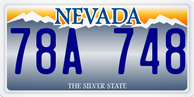 NV license plate 78A748