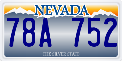 NV license plate 78A752