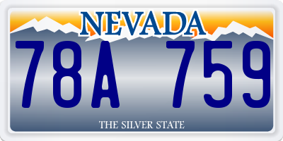NV license plate 78A759