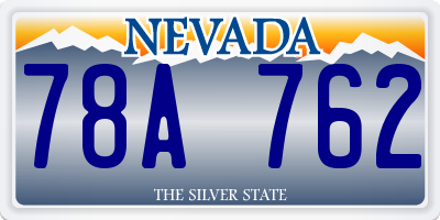 NV license plate 78A762