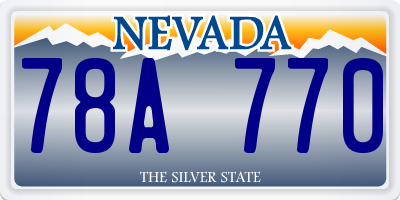 NV license plate 78A770