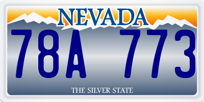 NV license plate 78A773