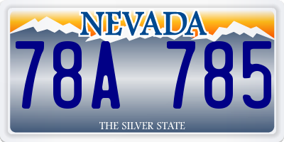 NV license plate 78A785