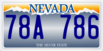 NV license plate 78A786